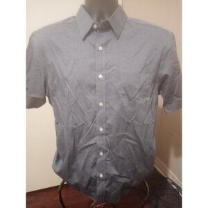 Untuckit Shirt Mens Medium M Blue Petrus WF Short Sleeve Regular Fit Button Up